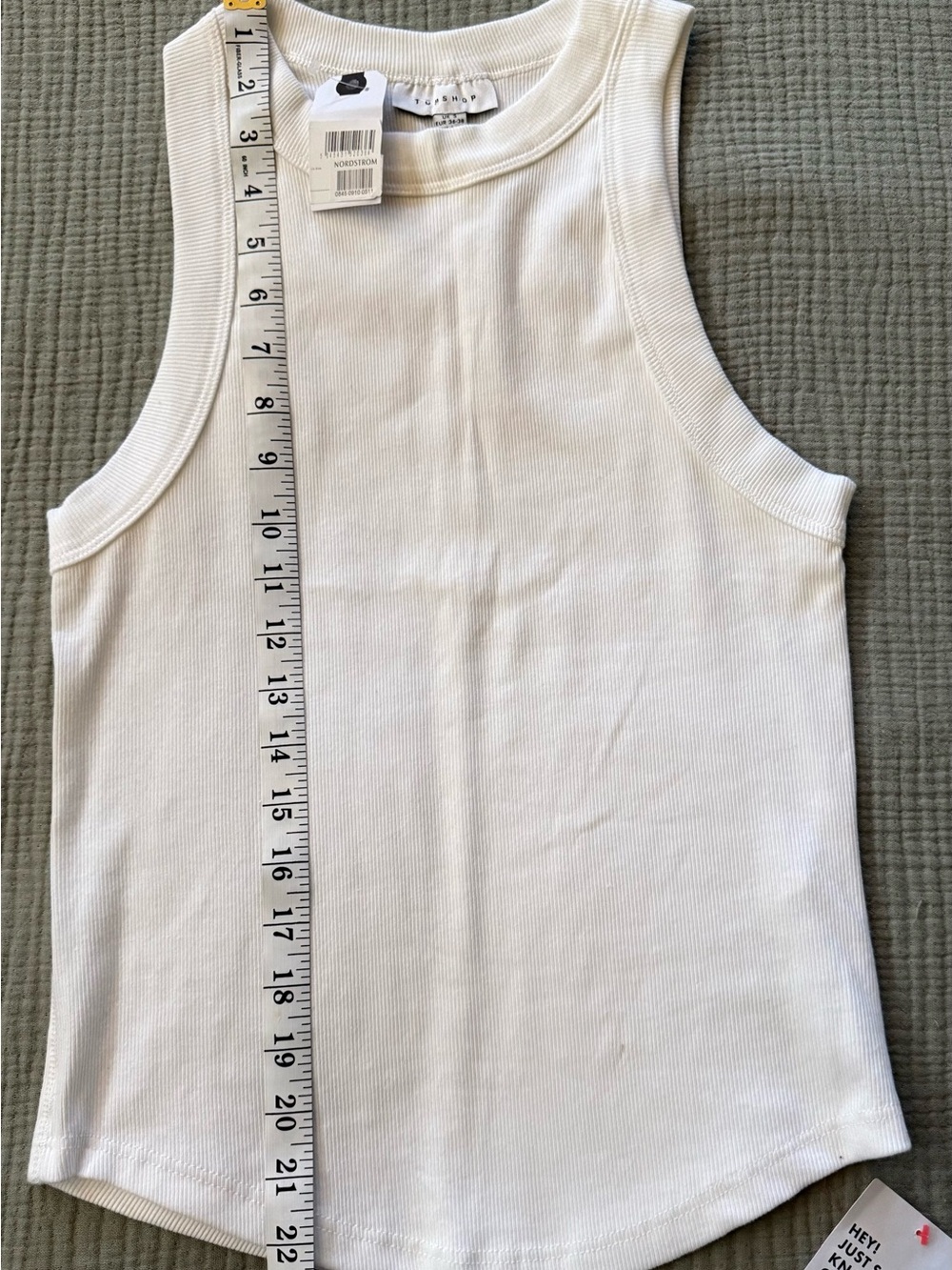 Topshop White Ribbed Muscle Tank - Picture 2 of 3